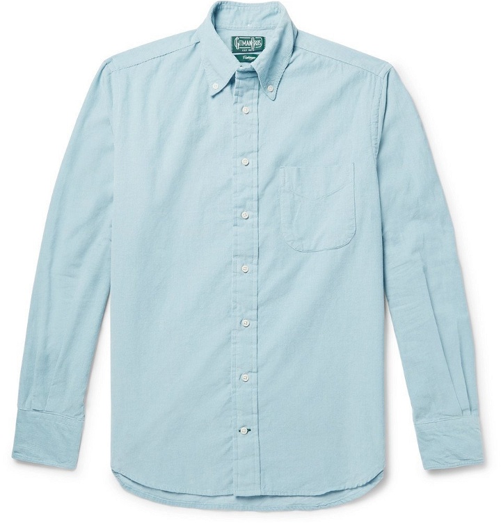 Photo: Gitman Vintage - Slim-Fit Button-Down Collar Cotton-Corduroy Shirt - Men - Blue