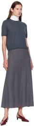 LISA YANG Gray Torie Midi Skirt