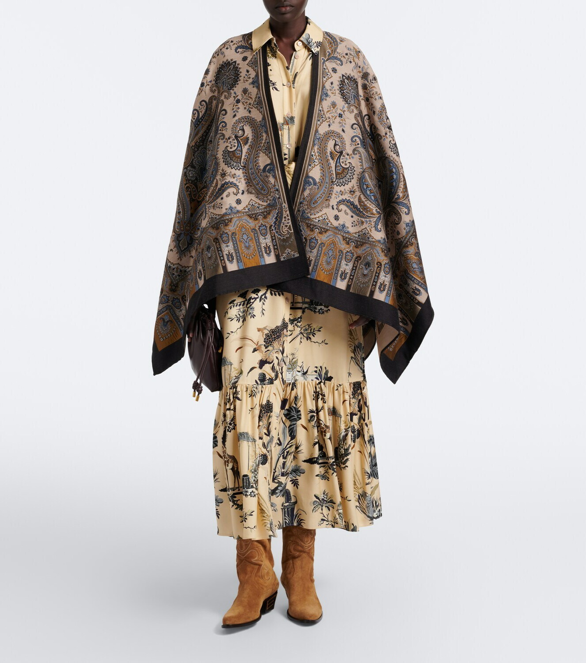 Etro Paisley jacquard wool-blend shawl