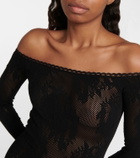 The Attico - Lace off-shoulder bodysuit