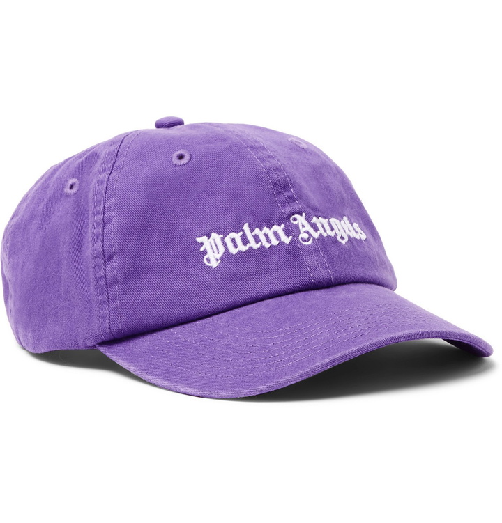 Photo: Palm Angels - Logo-Embroidered Cotton-Twill Baseball Cap - Purple