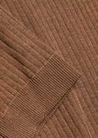 Lardini Ribbed Fine-knit Flax and Cotton-blend T-shirt Brown