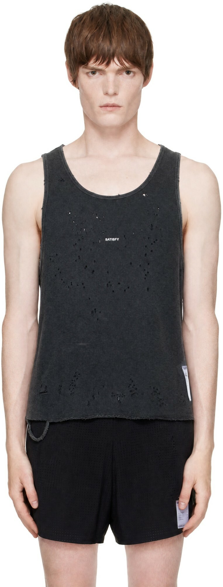 Satisfy Gray MothTech Waffle Singlet Tank Top