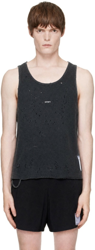 Photo: Satisfy Gray MothTech Waffle Singlet Tank Top