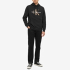 Calvin Klein Men's Monologo Hoody in Black And Camel