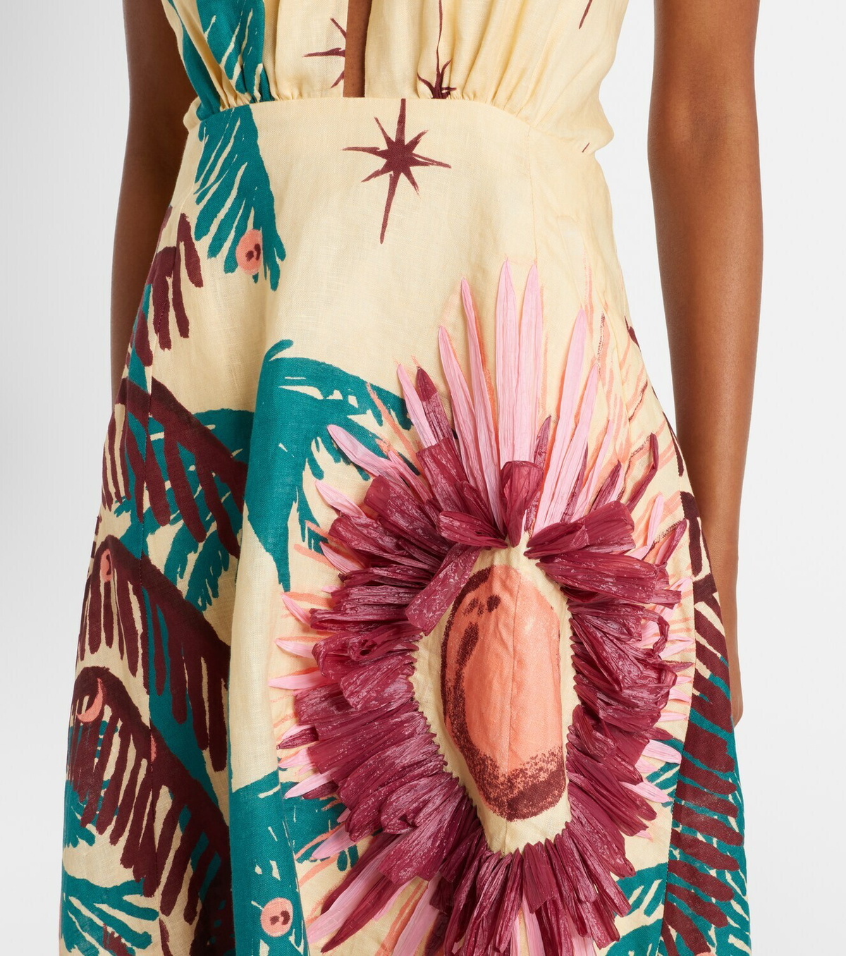 Johanna Ortiz Floral linen midi dress