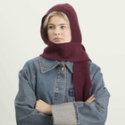 Damson Madder Women's Tassel Hooded Scarf in Burg 