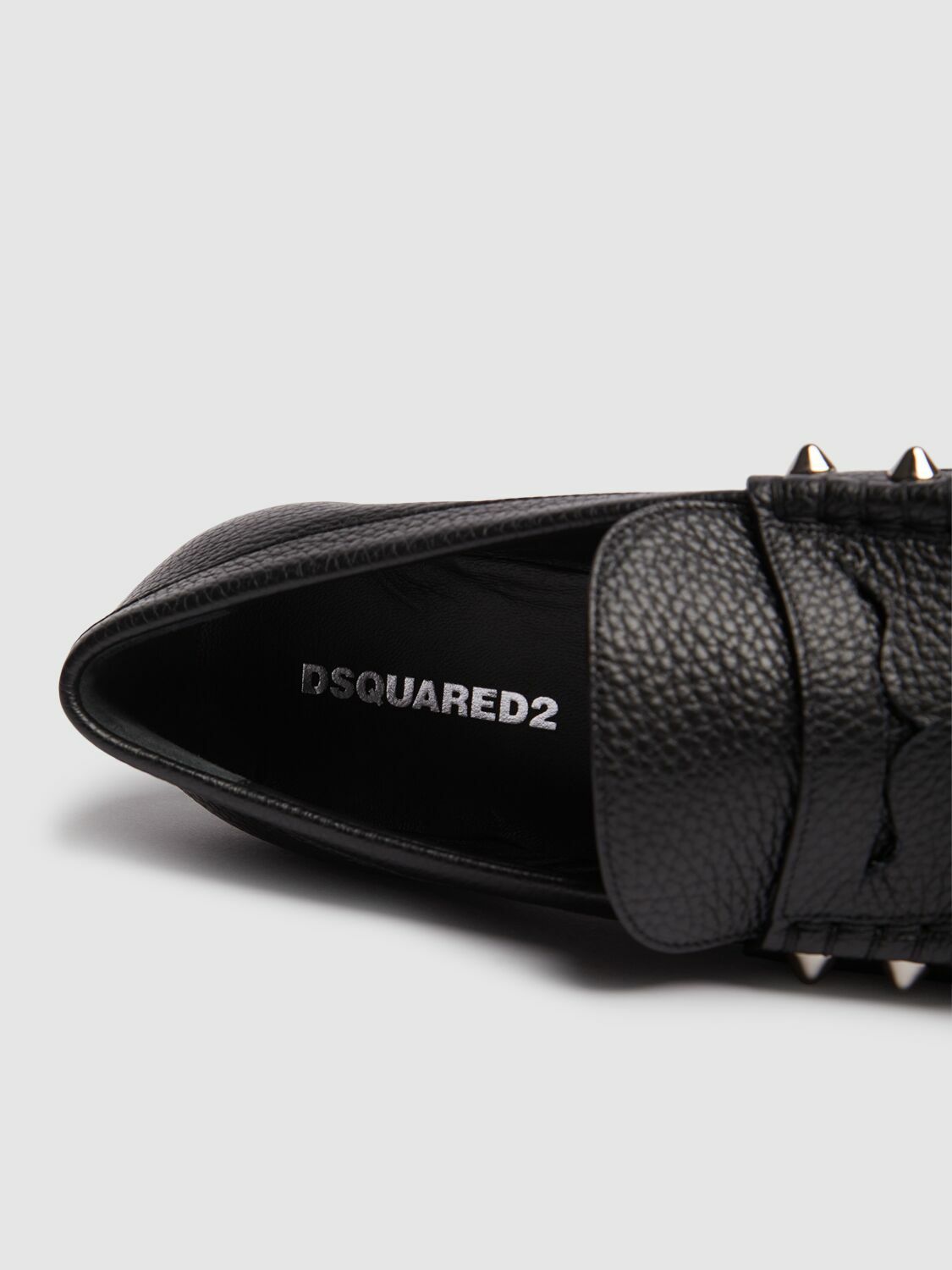 DSQUARED2 Leather Loafers With Studs Dsquared2