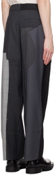 Feng Chen Wang Black & Gray Patchwork Trousers