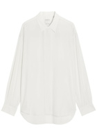 Calvin Klein Amari Draped-trim Silk Shirt White