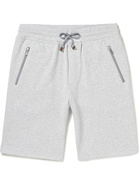 Brunello Cucinelli - Straight-Leg Cotton-Jersey Drawstring Shorts - Gray