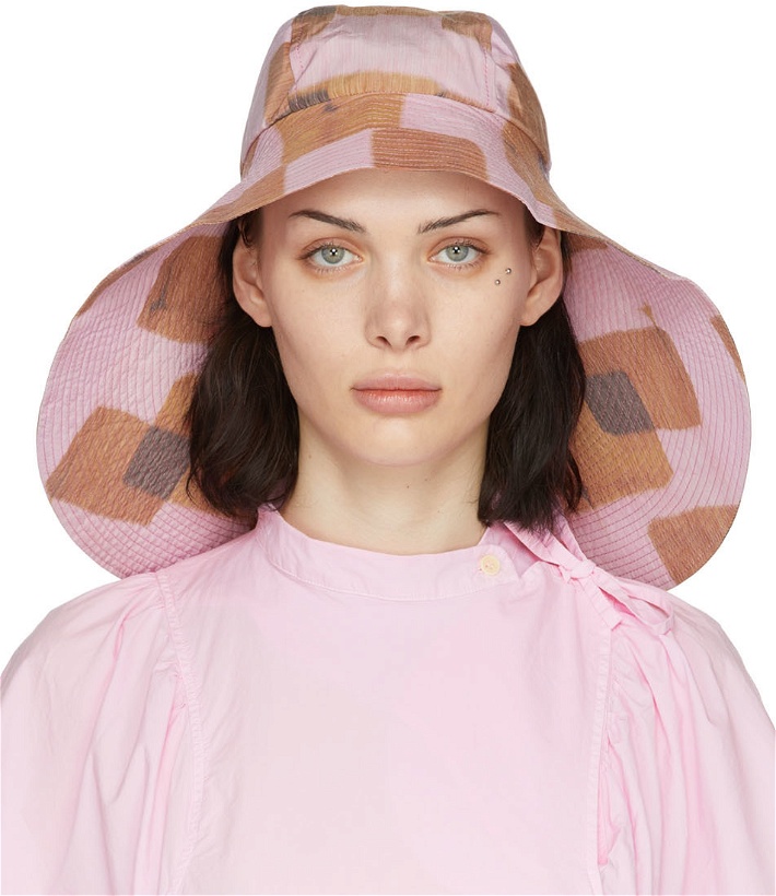Photo: Henrik Vibskov Pink & Brown Check Flux Bucket Hat