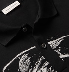 Alexander McQueen - Slim-Fit Printed Cotton-Piqué Polo Shirt - Black