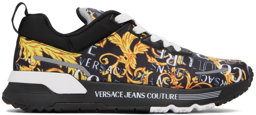Versace Jeans Couture Black & Gold Dynamic Sneakers Versace