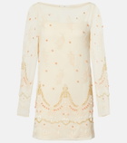 Xu Zhi Embellished chiffon minidress