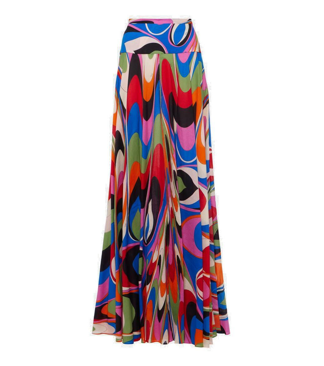 Pucci Marmo printed pleated maxi skirt Emilio Pucci
