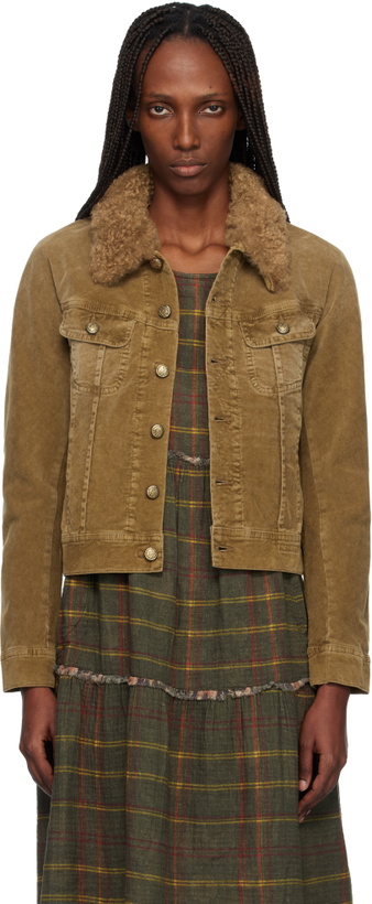 Photo: R13 Khaki Skinny Trucker Jacket