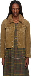 R13 Khaki Skinny Trucker Jacket