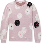 Saturdays NYC - Kang Intarsia Cotton-Blend Sweater - Purple