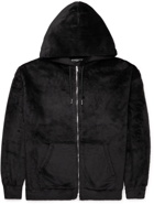 Mastermind World - Logo-Appliquéd Sherpa Zip-Up Hoodie - Black