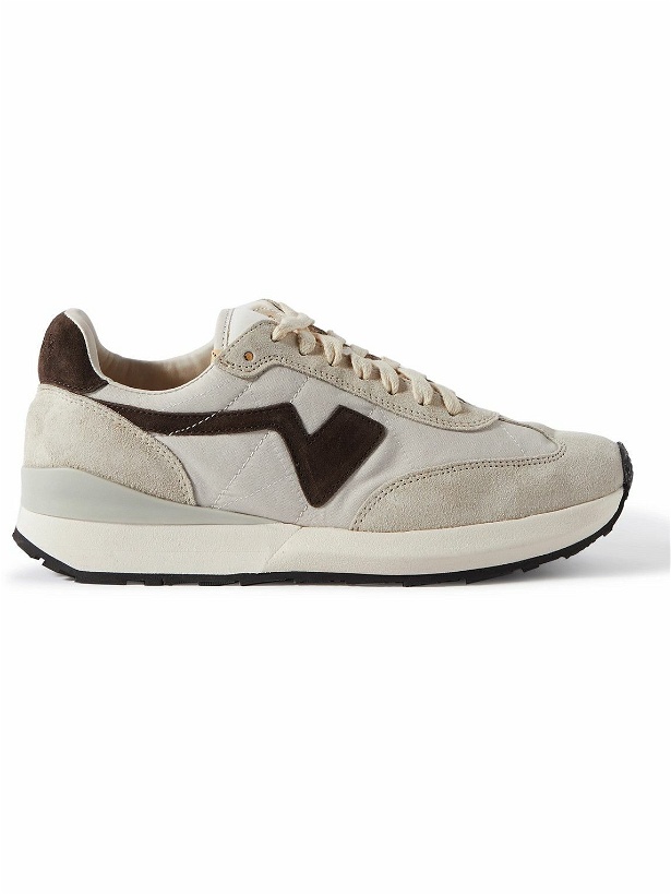 Photo: Visvim - FKT Runner Suede and Leather-Trimmed Nylon-Blend Sneakers - White