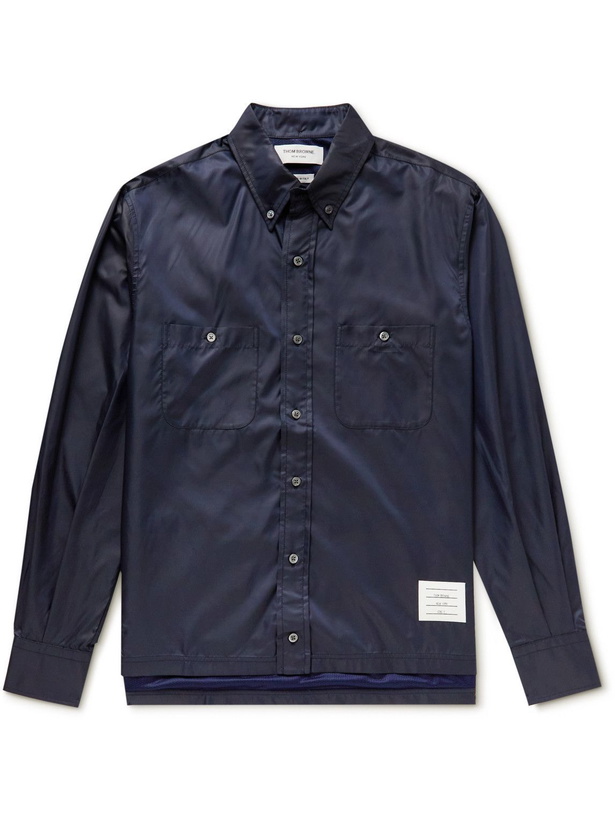 Photo: Thom Browne - Button-Down Collar Ripstop Shirt - Blue