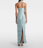 Marmar Halim Pleated crêpe corset gown