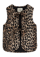 Damson Madder Tilly Leopard-print Cotton Gilet