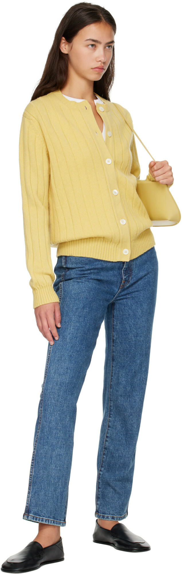 &Daughter Yellow Rooney Rib Cardigan