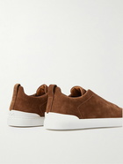 Zegna - Suede Slip-On Sneakers - Brown