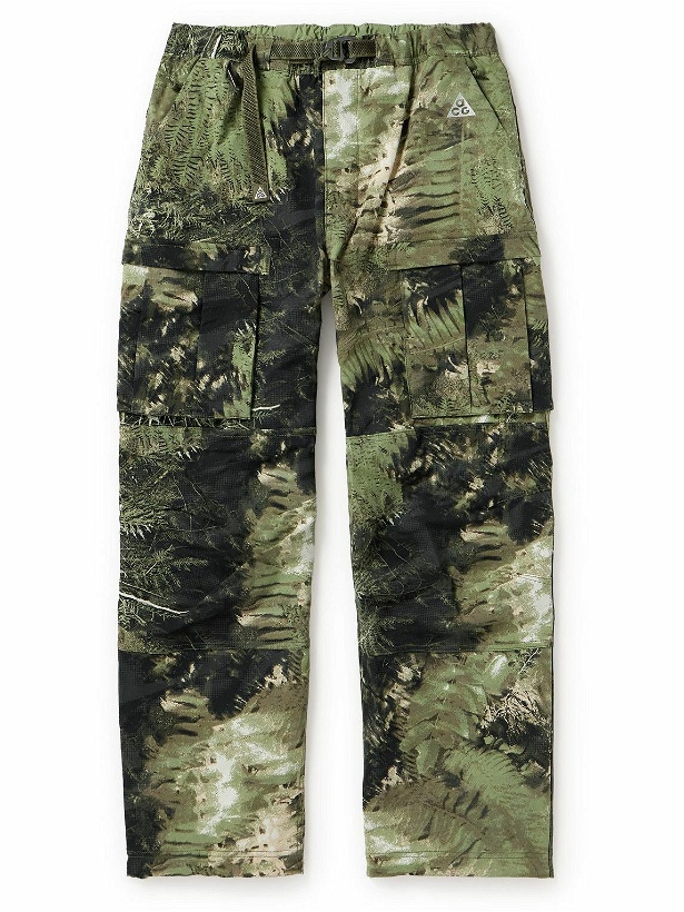 Photo: Nike - ACG Smith Summit Straight-Leg Convertible Printed Shell Cargo Trousers - Green