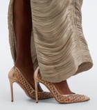 Aquazzura Lumiere embellished mesh pumps
