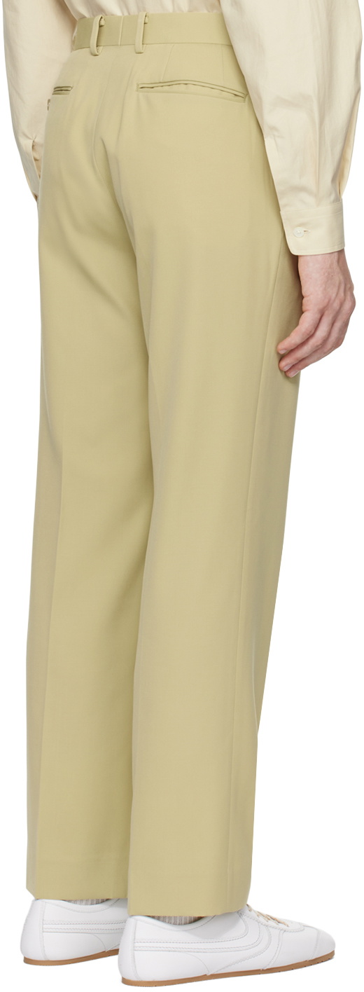 AURALEE Khaki Light Wool Max Gabardine Trousers Auralee