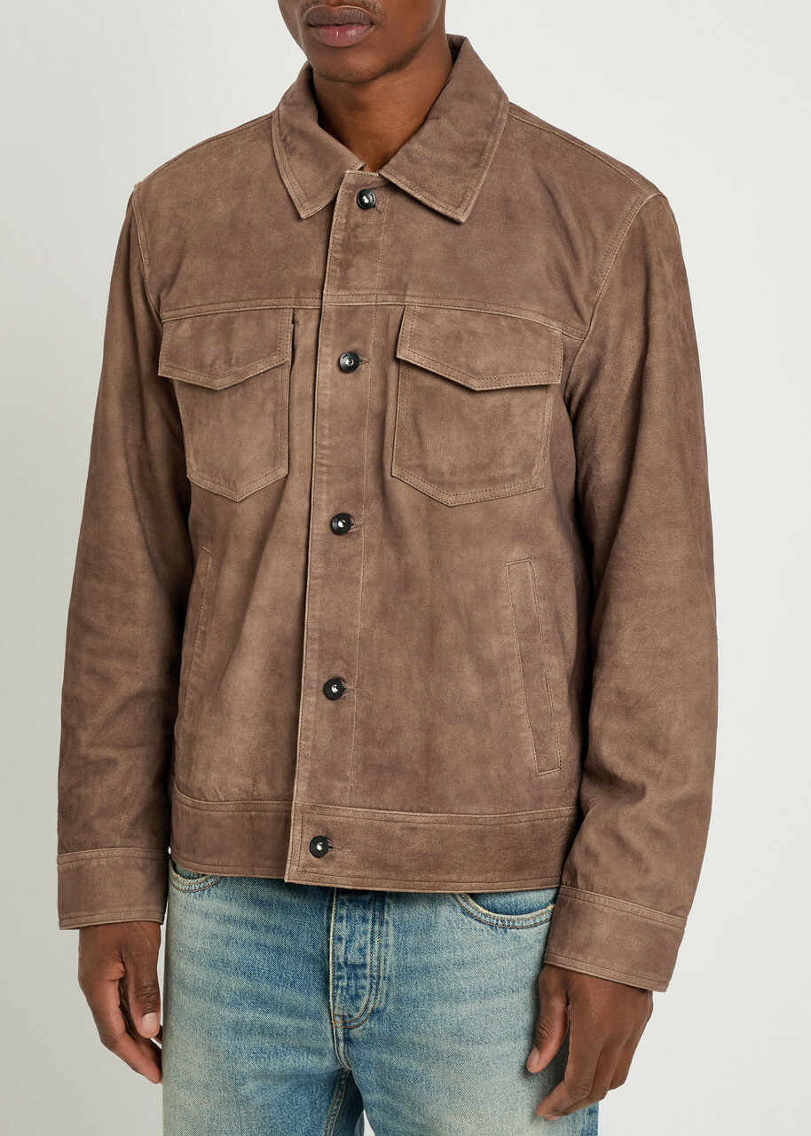 Rag & Bone Suede Overshirt Brown
