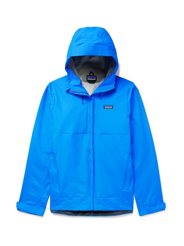 Photo: PATAGONIA - Torrentshell 3L Recycled H2No Performance Standard Ripstop Hooded Jacket - Blue