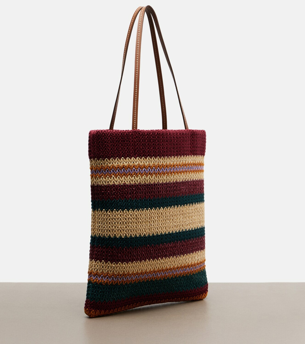 Miu Miu Woven raffia-effect tote bag