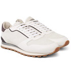 Brunello Cucinelli - Suede and Full-Grain Leather Sneakers - Men - White