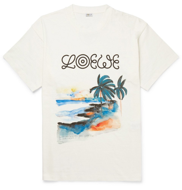 Photo: Loewe - Eye/LOEWE/Nature Printed Cotton-Jersey T-Shirt - White