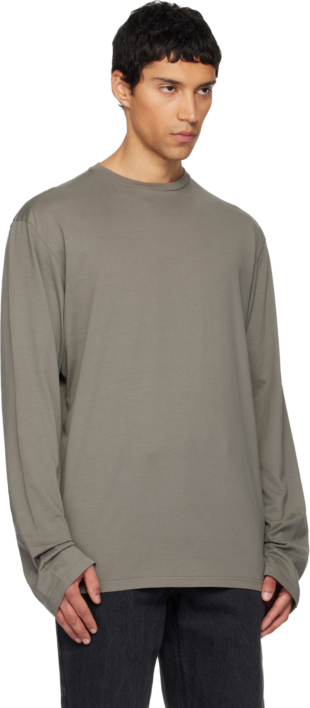 Rier Gray Roundneck Jersey Cotton T-shirt