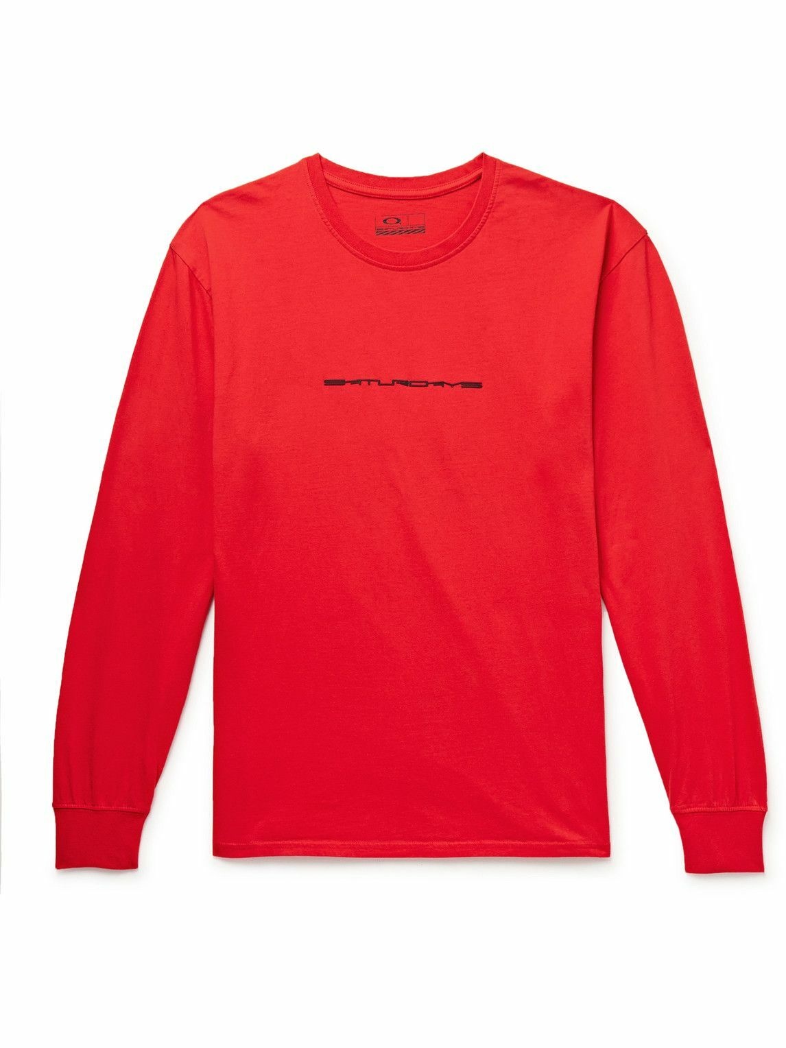 Photo: Saturdays NYC - Oakley Logo-Appliquéd Printed Cotton-Jersey T-Shirt - Red
