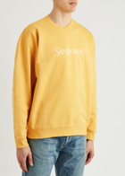 Saint Laurent Logo-embroidered Cotton Sweatshirt Yellow