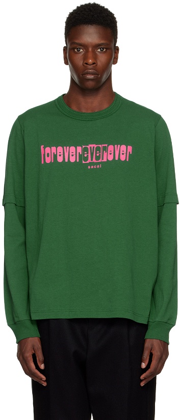 Photo: sacai Green Forever Long Sleeve T-Shirt