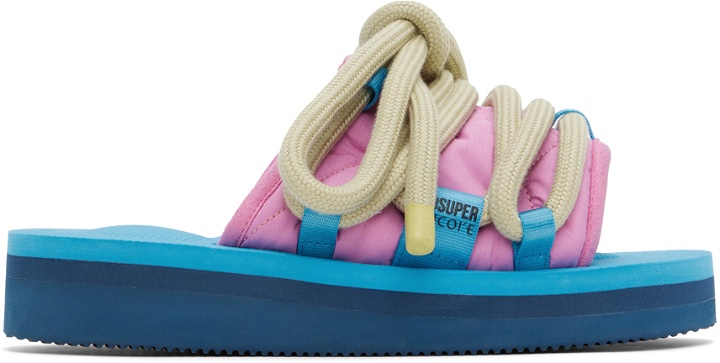Photo: KidSuper Blue & Pink Suicoke Edition Lace Sandals
