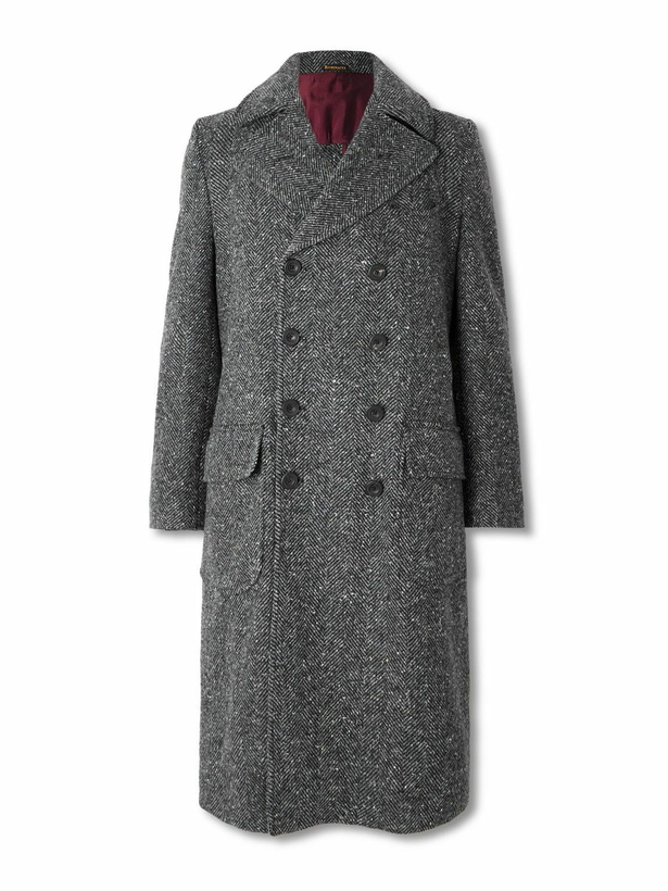 Photo: Rubinacci - Double-Breasted Belted Virgin Wool and Cashmere-Blend Coat - Gray