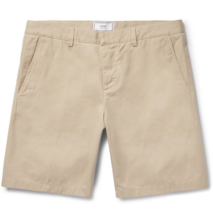 Photo: AMI - Cotton-Twill Bermuda Shorts - Beige