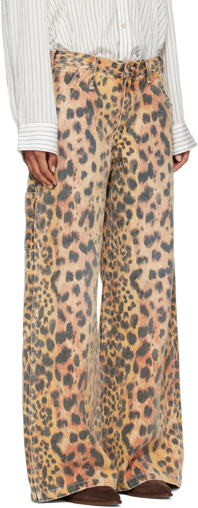 R13 Orange D'Arcy Flare Carpenter Jeans