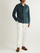 Brioni - Camp-Collar Cotton and Cashmere-Blend Corduroy Shirt Jacket - Blue