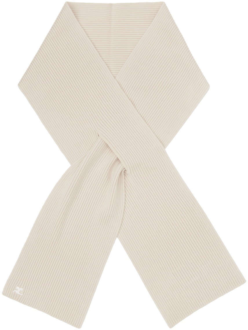 Courrèges Off-White AC Knit Scarf