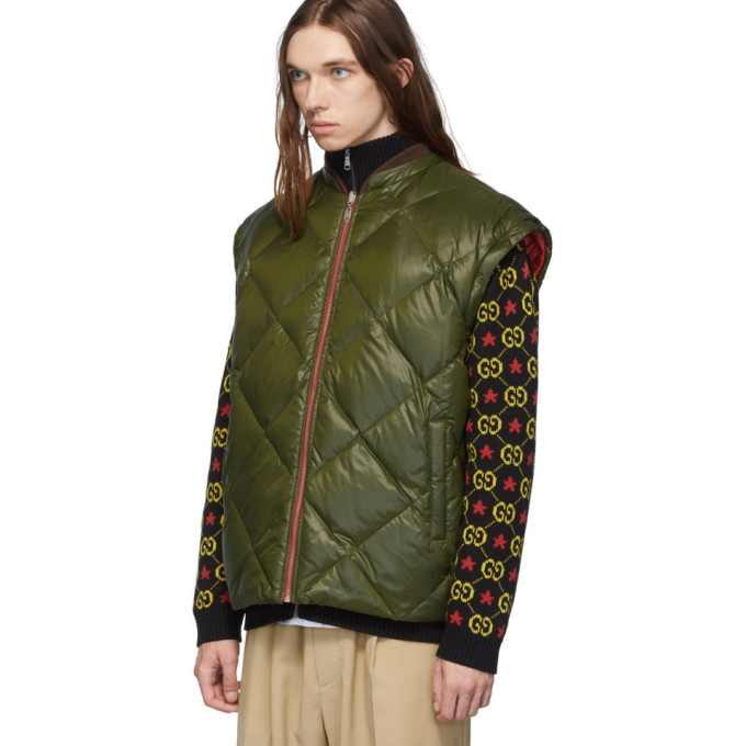 Jumbo GG Down Jacket in Green - Gucci