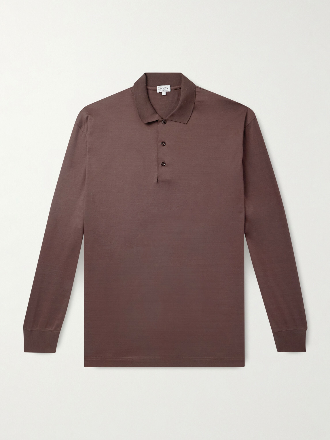 Charvet - Cotton-Sateen Polo Shirt - Brown